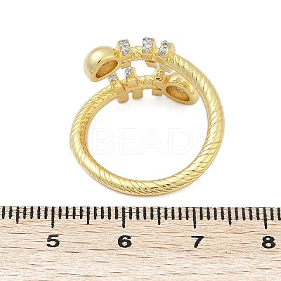 Brass Micro Pave Cubic Zirconia Open Cuff Ring for Women RJEW-F177-03GP-11-1