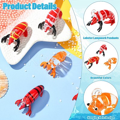 5Pcs 5 Colors Handmade Lampwork Pendants LAMP-CJ0003-05-1