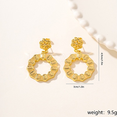 Vintage Exaggerated Metal Flower Heart Earrings for Party Wedding. BS9108-4-1