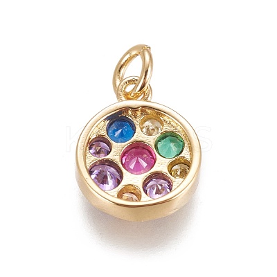 Brass Micro Pave Cubic Zirconia Charms ZIRC-E145-75-1