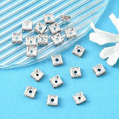 Brass Rhinestone Spacer Beads RSB072-01S-1