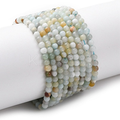 Natural Flower Amazonite Beads Strands G-Z116-A18-3mm-1