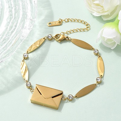 304 Stainless Steel Oval Link Bracelets BJEW-U030-01G-1