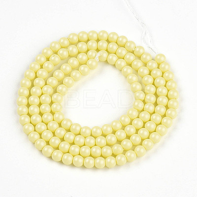 Baking Paint Pearlized Glass Pearl Bead Strands HY-N002-3mm-B03-1