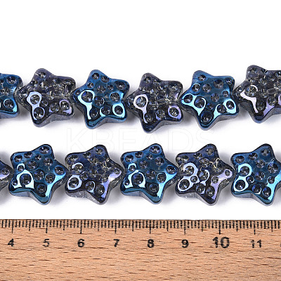 Electroplate Transparent Glass Beads Strands EGLA-N020-02G-1