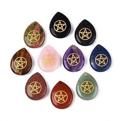 Natural & Synthetic Mixed Stone Pendants G-T142-46-1