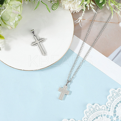 2Pcs 2 Styles 304 Stainless Steel Pendants STAS-BBC0007-71-1