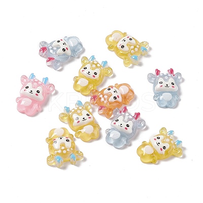 Christmas Reindeer Transparent Resin Cabochons X-RESI-G041-B03-1