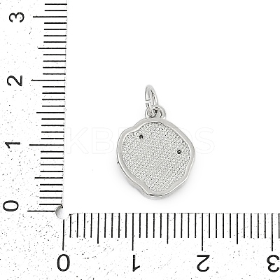 Brass Micro Pave Clear Cubic Zirconia Pendants KK-G522-07P-1