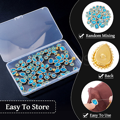 100Pcs Teardrop/Heart/Star Sew on Rhinestones GACR-TA0001-07F-1