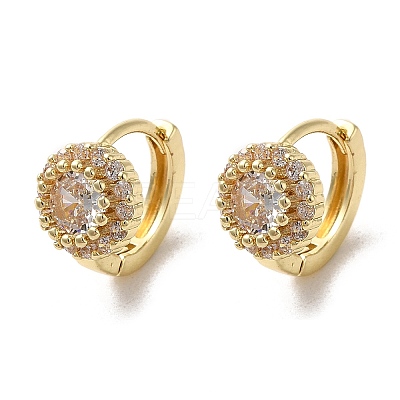 Rack Plating Brass Micro Pave Cubic Zirconia Hoop Earrings EJEW-A031-17G-1