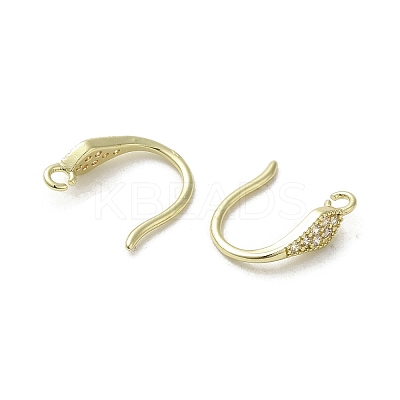 Brass Micro Pave Cubic Zirconia Earring Hooks KK-C048-14J-G-1