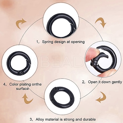 30Pcs Zinc Alloy Spring Gate Rings FIND-SP0001-40-1