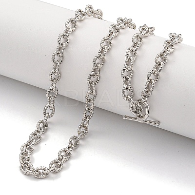 Twist Oval Brass Cable Chain Necklaces for Women NJEW-G084-05P-1