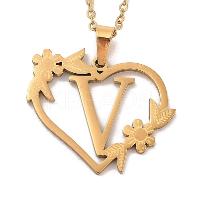 PVD Vacuum Plating 201 Stainless Steel Pendant Necklaces NJEW-R267-02V-G-1