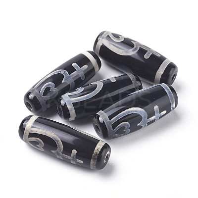 Tibetan Style Nectar Bottle Pattern dZi Beads TDZI-D008-09-1