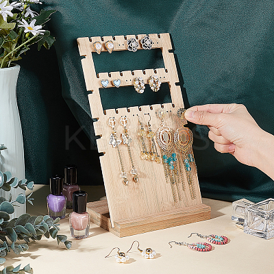 36-Hole 3-Row Wood Jewelry Display Stands EDIS-WH0016-007A-1