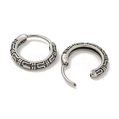 316 Surgical Stainless Steel Hoop Earrings EJEW-D096-19A-AS-1