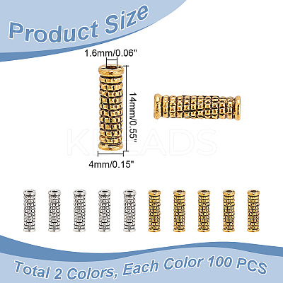200Pcs 2 Colors Tibetan Style Alloy Beads FIND-AR0004-82-1