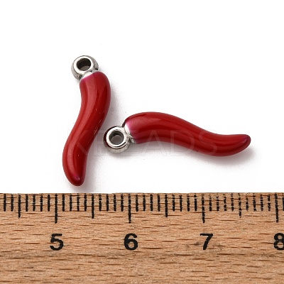 304 Stainless Steel Enamel Pendants STAS-P406-19B-P-1