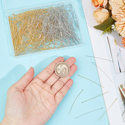 600Pcs 2 Colors Brass Ball Head pins KK-GO0001-59-1