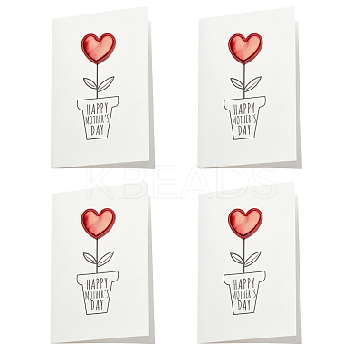 4Pcs Kraft Paper Greeting Cards AJEW-FS0001-30A-1