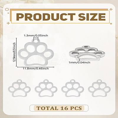 16Pcs 304 Stainless Steel Charms STAS-LP0003-31-1