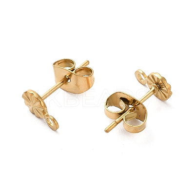 Ion Plating(IP) 304 Stainless Steel Stud Earring Findings STAS-E192-01G-02-1