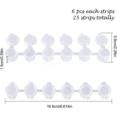 3ml 6 box Plastic Empty Paint Palette TOOL-PH0016-56-WH-1