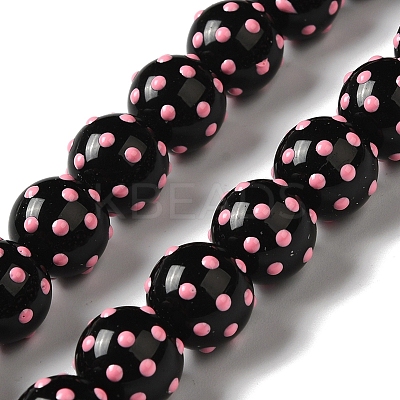 Baking Paint Glass Beads Strands LAMP-K037-10-1