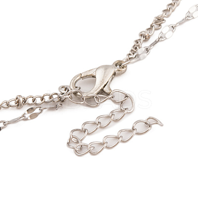 Alloy Double Layer Necklaces for Women LS-NJEW-L123-01P-1