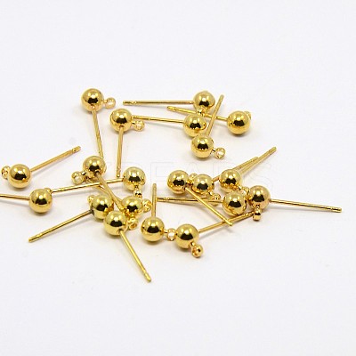 Brass Ball Post Ear Studs EC253-NFG-1