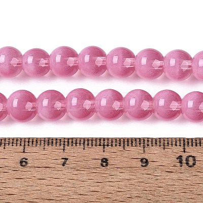 Transparent Glass Imitation Cat Eye Beads Strands GLAA-Q110-01B-13-1