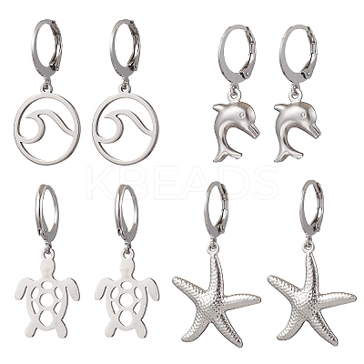 304 Stainless Steel Leverback Earrings EJEW-JE06303-1