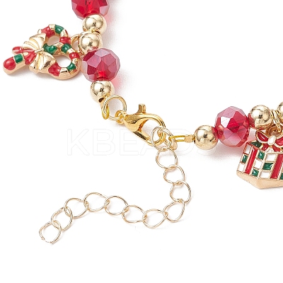 Christmas Alloy Enamel Charm Bracelets BJEW-JB12077-02-1