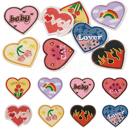 Heart Polyester Computerized Embroidery Cloth Iron on/Sew on Patches PATC-TAC0011-01-1