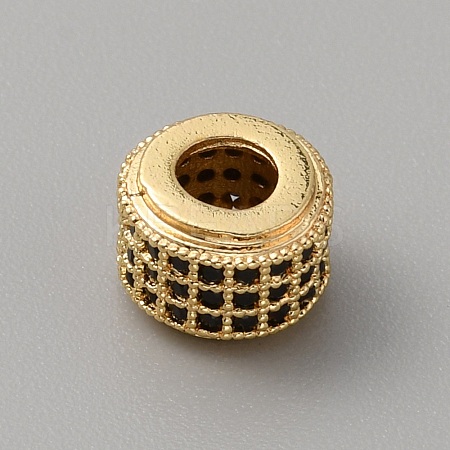 Brass Cubic Zirconia European Beads KK-WH0081-05G-02-1