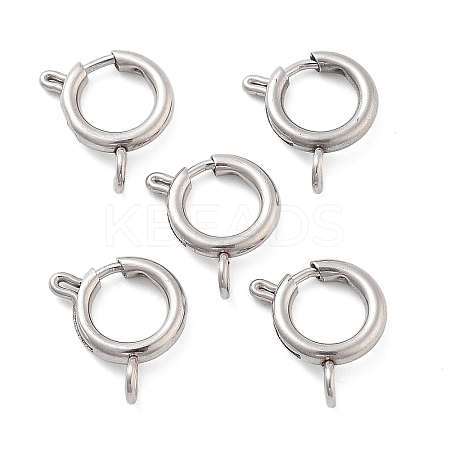 Non-Tarnish 304 Stainless Steel Spring Ring Clasps STAS-E104-09E-P-1