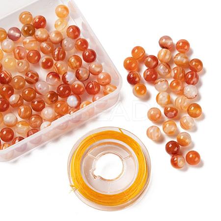 100Pcs 8mm Natural Carnelian Round Beads DIY-LS0002-39-1