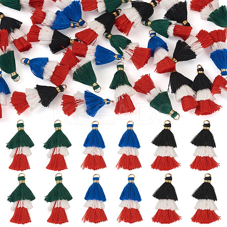 30Pcs 3 Styles Polycotton(Polyester Cotton) Tassel Pendant Decorations FIND-TA0009-07-1