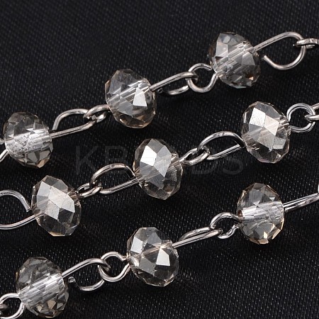 Handmade Glass Beaded Chains for Necklaces Bracelets Making AJEW-JB00132-04-1