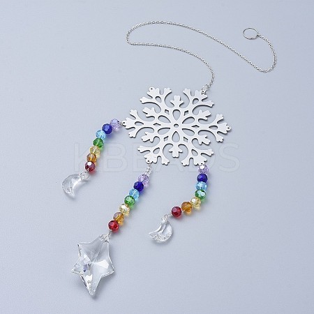 Crystals Chandelier Suncatchers Prisms Chakra Hanging Pendant LS-AJEW-I040-07P-1