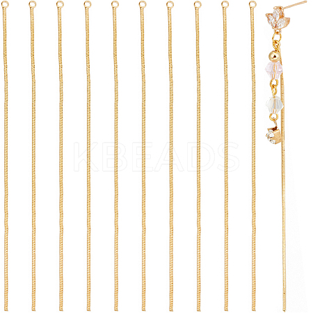 Beebeecraft 20Pcs Brass Snake Chain Tassel Pendants KK-BBC0013-68-1