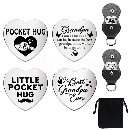 Heart Double-Sided Engraved Stainless Steel Commemorative Decision Maker Coin Set AJEW-GL0002-02A-1