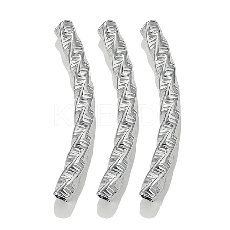 304 Stainless Steel Curved Tube Beads LS-STAS-M071-03F-P-1