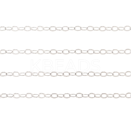 Brass Flat Oval Cable Chains CHC-CJ0001-01-RS-1