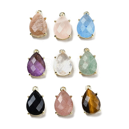 Gemstone Faceted Pendants G-M431-16G-1
