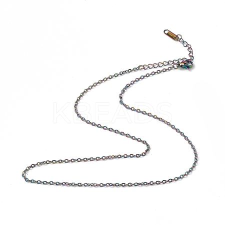 Ion Plating(IP) 304 Stainless Steel Cable Chain Necklace for Men Women NJEW-K245-014D-1
