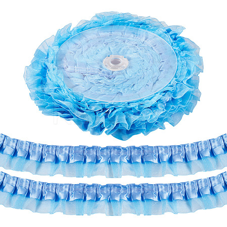 1Pc 2-Layer Pleated Satin Organza Ribbons ORIB-TA0001-06D-1