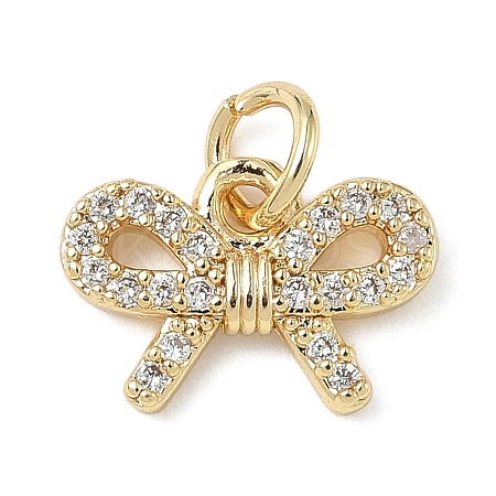Brass Micro Pave Cubic Zirconia Charms ZIRC-I356-05G-02-1